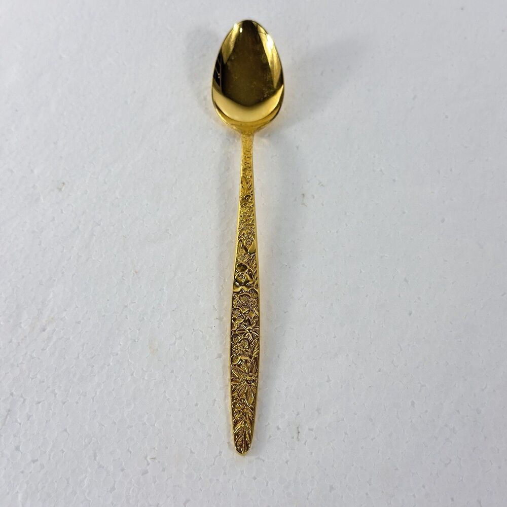 Vintage Stanley Roberts Gold Bouquet Replacement Oval Spoon Iced Tea Japan 8"